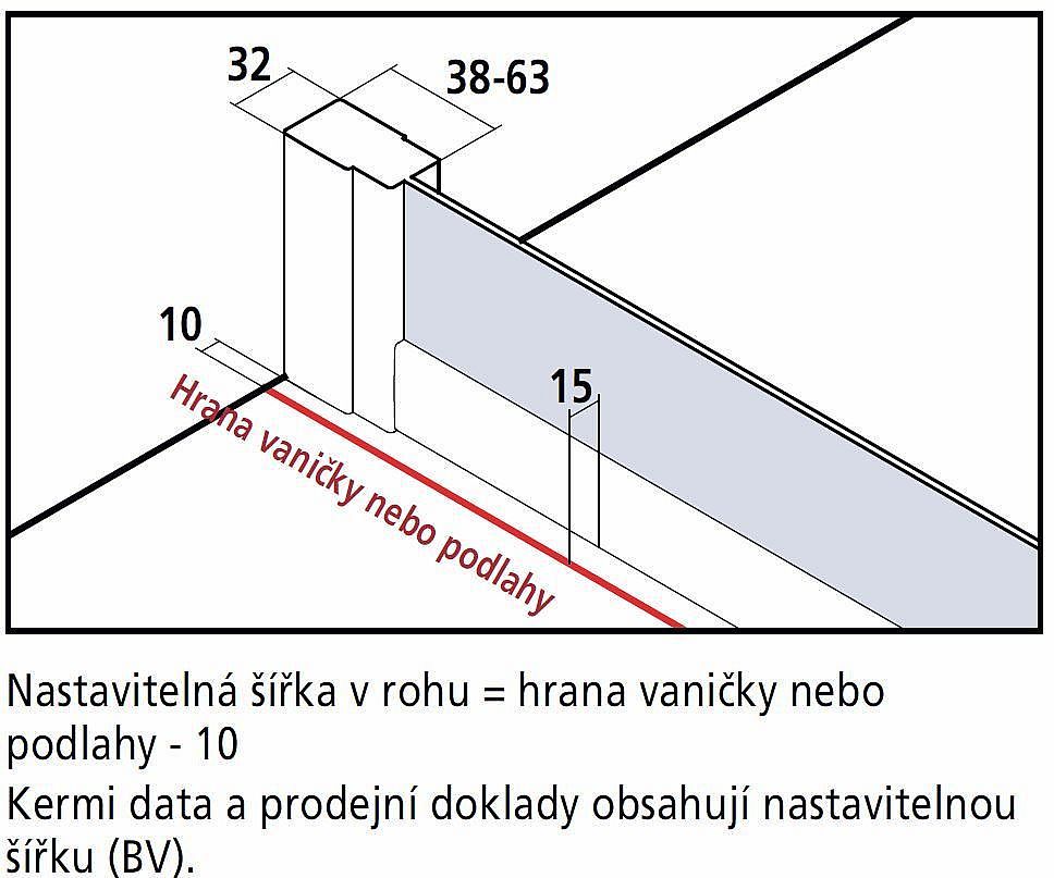 KERMI-Cada XS CKG3L09020VPK 3-dílné posuvné dveře s pevným polem 90cm