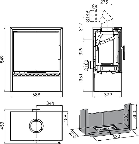 HAAS + SOHN Jonsbo 0434716100000 krbová kamna černá woodstone