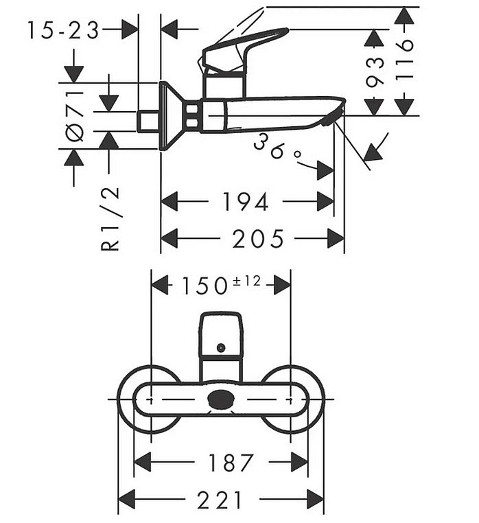 Hansgrohe Logis 71225000 umyvadlová baterie 150mm