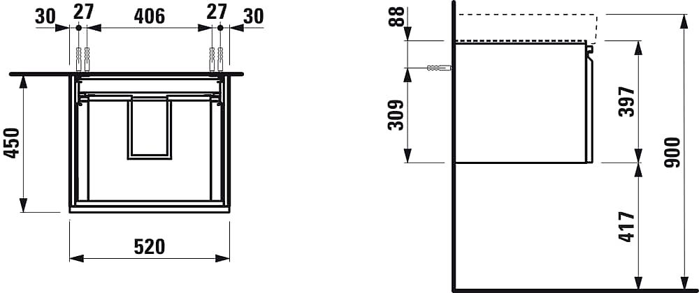 LAUFEN PRO S H4833510964791 skřínka pod umyvadlo světlý dub