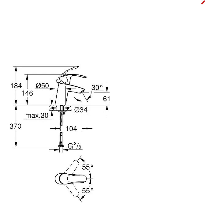 Grohe Eurosmart 32467002 páková umyvadlová baterie - chrom