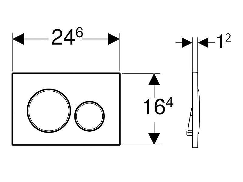 GEBERIT Sigma20 115.882.JQ.1 tlačítko pro 2 množství splachování: lakované s matným pochromováním, s povrchovou úpravou