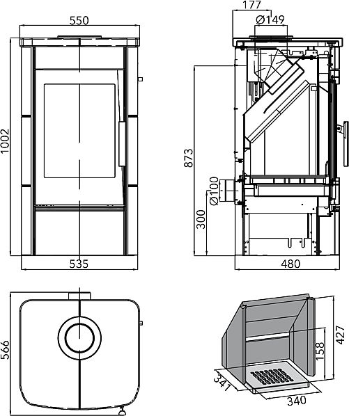 HAAS + SOHN Alytus 0435015000000 krbová kamna antracit, havana