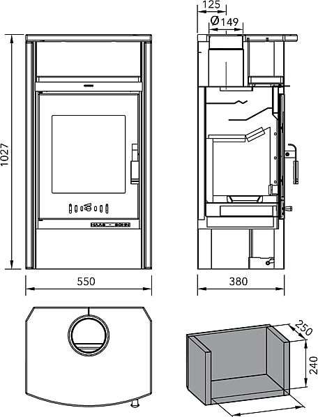 HAAS + SOHN Livorno 0427515171000 krbová kamna antracit, pískovec