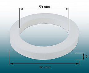 Těsnění G2/95F těsnění mezi WC nádrže a montážní matice vypouštěcích zařízení, Bechyně 80x59x6 guma