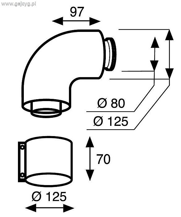 Protherm 0020257023 koleno D80/125 87st.