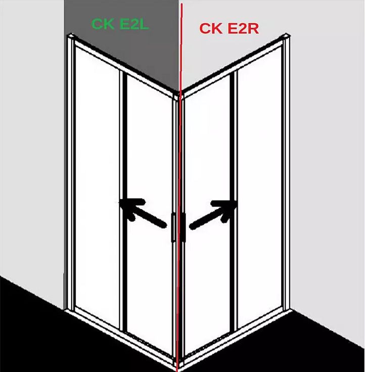 KERMI-Cada XS CKE2L080202PK rohový vstup 2-dílný 80cm (posuvné dveře)