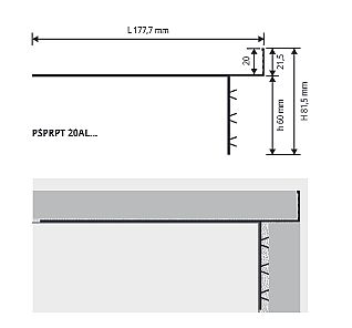 ROCA Progress PSPRPT 20AL ukončovací  lišta ,barva antracit 2,7m