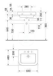 Duravit  Happy D 0417600000 umyvadlo 60x48