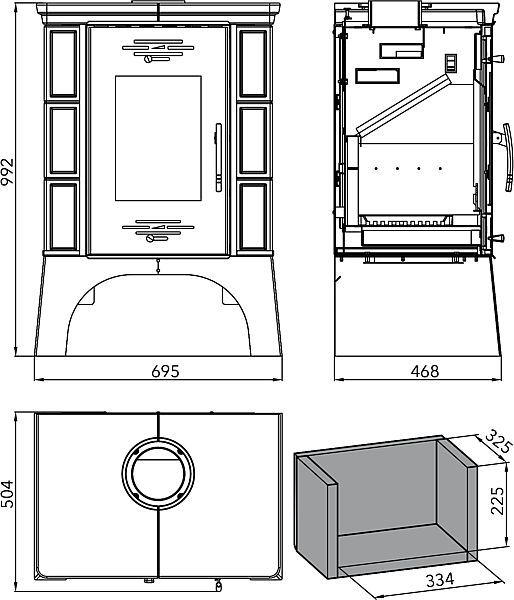 HAAS + SOHN Empoli 0332215220000 krbová kamna černá bordeaux