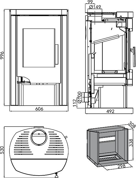 HAAS + SOHN Madeira 0429617500000 krbová kamna černá, woodstone