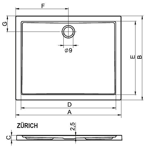 Riho Zurich DA58 sprchová vanička čtverec 90x90x4  /D001007005/