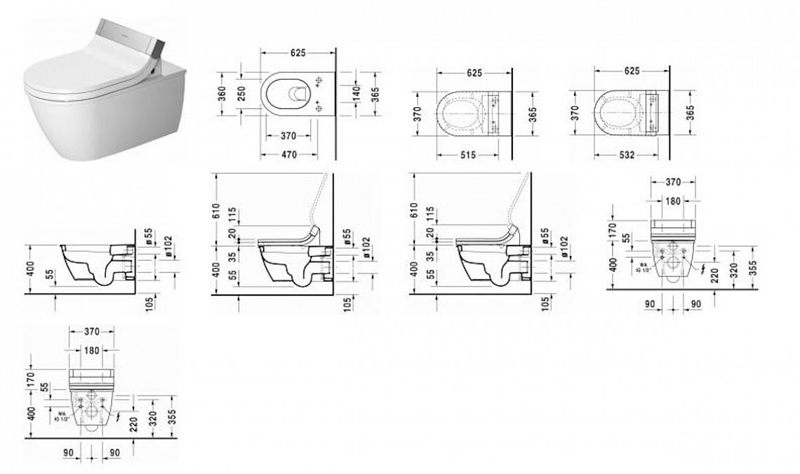 Duravit WC KOMPLET wc závěsné Darling New 2544590000 + sedátko Starck 610001002000300