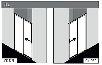 KERMI-Cada XS CKD2R12020VPK 2-dílné posuvné dveře s pevným polem 120cm