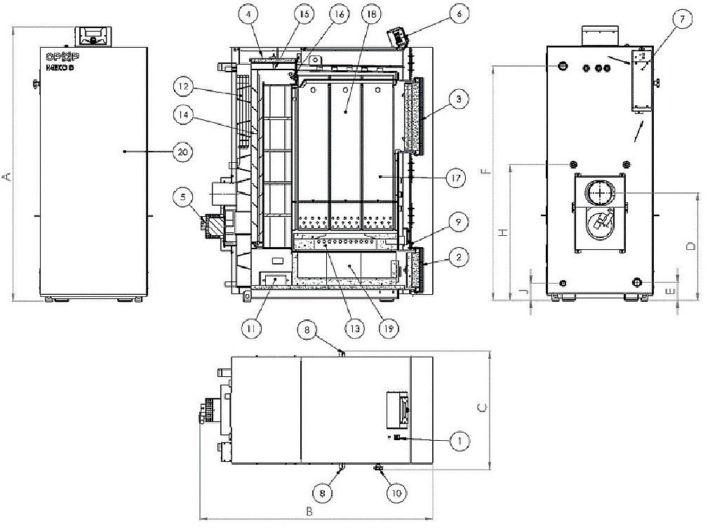 OPOP H 442 EKO - D MAX zplynovací kotel na dřevo 42kW, 573424