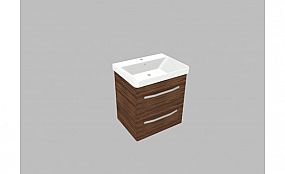 Willy nábytek Plus KR WPLX80.28.28 koupelnová skříňka s keramickým umyvadlem, barva Borneo