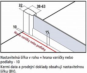 KERMI-Cada XS CKG3R09020VPK 3-dílné posuvné dveře s pevným polem 90cm