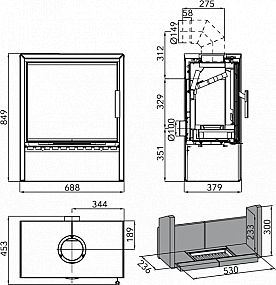 HAAS + SOHN Jonsbo 0434716110000 krbová kamna černá woodstone