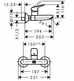 Hansgrohe Logis 71225000 umyvadlová baterie 150mm