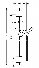 Hansgrohe NICA S Puro 900 28631670 sprchová garnitura, matná černá