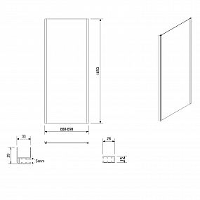 SAPHO AQUALINE AMADEO obdélníkový sprchový kout 1200x900 mm, L/P varianta, sklo Brick, BTS120BTP90