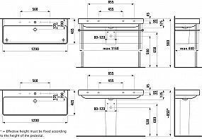 LAUFEN PRO S H8149650001081 dvojumyvadlo 120x46,5cm, bílá