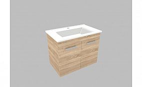 Willy nábytek Plus KR WPKAK75.22.22 koupelnová skříňka s keramickým umyvadlem, barva dub/sodoma