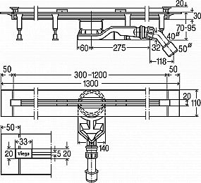 Viega Advantix Vario 721671 sprchový žlábek 300-1200mm - snížený