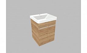 Willy nábytek Plus KR WPLXKT55.17.17 koupelnová skříňka s keramickým umyvadlem, barva ořech/pacifik