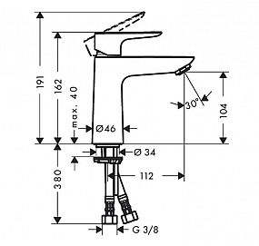 Hansgrohe Talis E 71712000 baterie umyvadlová stojánková bez výpustě