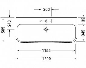 Duravit umyvadlo 120 Happy D.2 2318120000