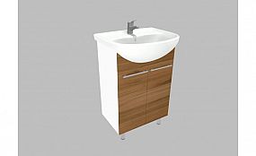 Willy nábytek Plus KR WPKL60.23.23Z koupelnová skříňka s keramickým umyvadlem, barva borovice bělená