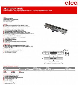 Alcadrain APZ104 650 podlahový žlab