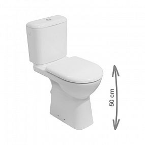 JIKA Deep H8236170000001 zvýšená WC mísa 48 cm, spodní odpad, bílá
