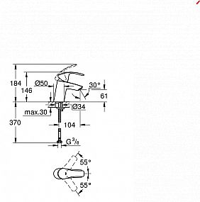 Grohe Eurosmart 32467002 páková umyvadlová baterie - chrom