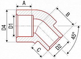 PPR koleno vnitřní/vnější 25/45 AA205025000