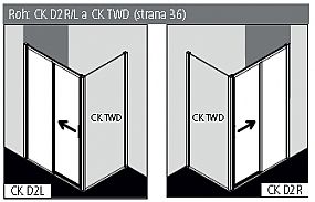 KERMI-Cada XS CKD2L14020VPK 2-dílné posuvné dveře s pevným polem 140cm