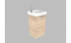 Willy nábytek Plus KR WPKCKM45.16.16 koupelnová skříňka s keramickým umyvadlem, otvírání levé, barva akácie
