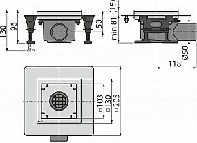 Alcadrain APV120 podlahová vpust nerez