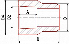 PPR redukce UNI nátrubková 40x32/63x32 vnitřní/vnější, 210063032