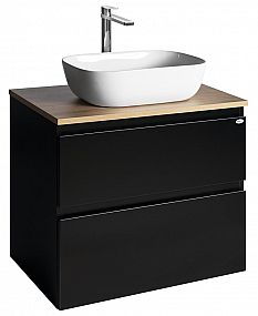 SAPHO ALTAIR skříňka s deskou 68 cm, černá mat/dub emporio,  AI670-01