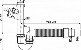 Alcadrain A83-DN50/40 sifon dřezový 50/40