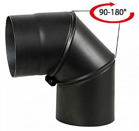 Kouřovod koleno otočné 150/ stavitelné 0-90st. 1,5mm, černé A97.041500
