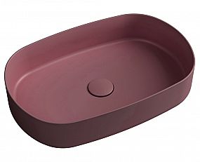 SAPHO ISVEA INFINITY OVAL keramické umyvadlo na desku, 55x36cm, maroon red,  10NF65055-2R