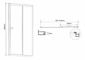 SAPHO AQUALINE AMADEO obdélníkový sprchový kout 1000x800 mm, L/P varianta, sklo Brick, BTS100BTP80