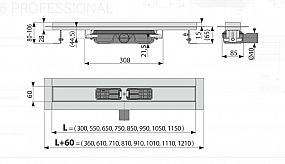 Alcadrain APZ106 750 podlahový žlab