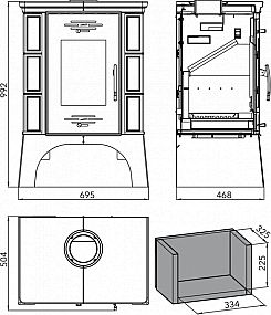 HAAS + SOHN Eboli 0332215540000 krbová kamna černá, karamel