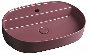 SAPHO ISVEA INFINITY OVAL keramické umyvadlo na desku, 60x40cm, maroon red,  10NF65060-2R