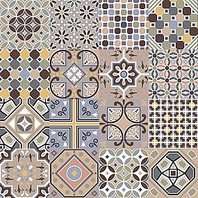 HIDRAULICO dlažba Mosaico Multicolor 45x45 (1,62m2),  HDO009