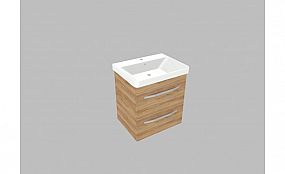 Willy nábytek Plus KR WP02LX60.17.17 koupelnová skříňka s keramickým umyvadlem, barva ořech pacifik